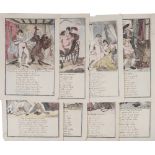 ROWLANDSON, Thomas : a collection of eight hand coloured erotic etched prints, 290 x 190 mm,