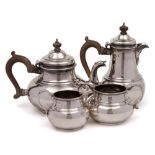 A George VI silver four-piece tea service, maker C Shapland & Co, London,