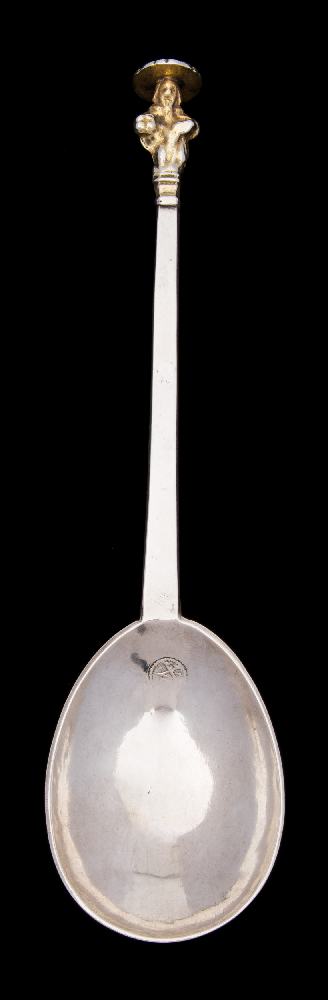 A mid 17th century provincial silver Apostle spoon, no maker's mark, - Image 2 of 4