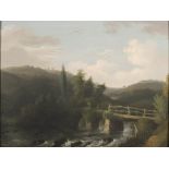 John Wallace Tucker [1808-1869]- Okeford Bridge on the Exe,:- signed,