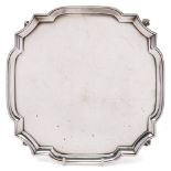 An Edward VIII silver salver, maker Harrods Ltd, London, 1926: of square outline,