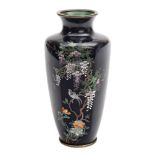 A Japanese cloisonne vase:,