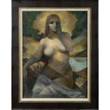 * Christine Nisbet [1902-1990]- Bathsheba,:- signed bottom right oil on board, 59 x 44cm.