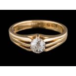 An 18ct gold and diamond claw-set,