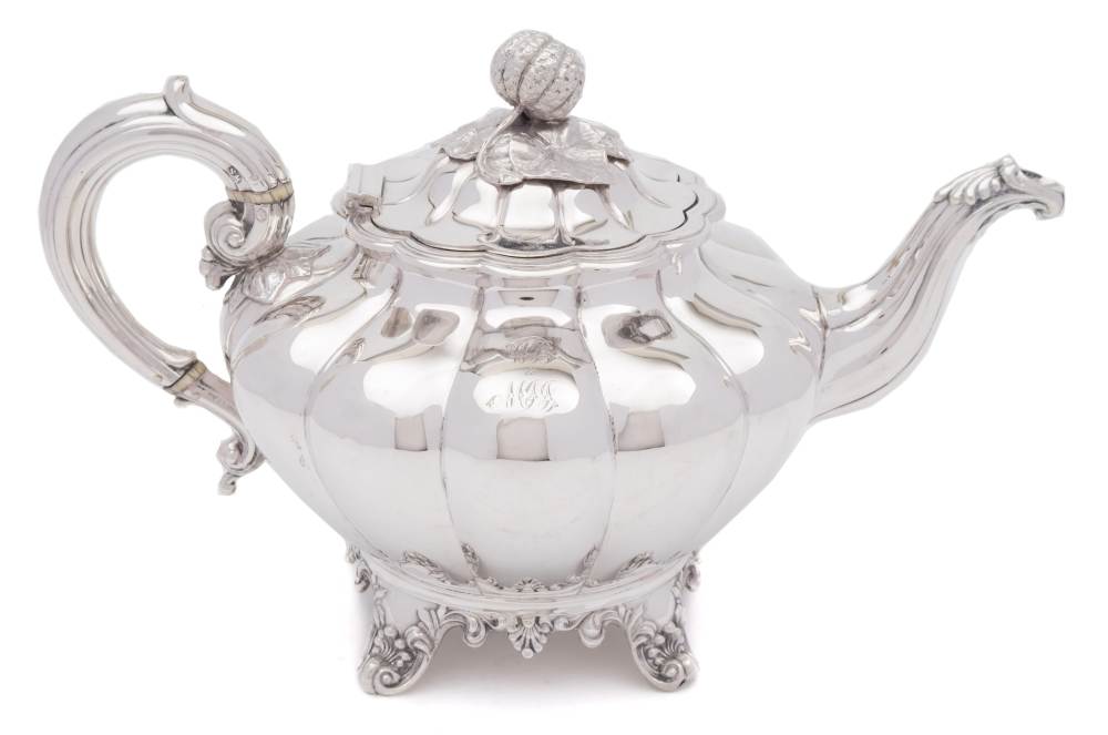 A Victorian silver teapot, maker A.B.