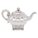 A Victorian silver teapot, maker A.B.