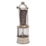 A Victorian silver presentation miner's lamp, maker George Unite, Birmingham,