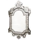 A Venetian etched marginal wall mirror:,