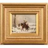 Attributed to Christian Sell [19th Century]- Prussian soldiers in a Winter landscape,