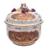 A large Carl Thieme, Potschappel porcelain bowl and cover: in the Berlin manner,