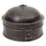 A 19th century tole ware spice box: of circular outline,