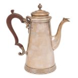 A George V silver coffee pot, maker J Parkes & Co, London,