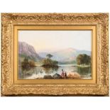 Attributed to George William Pettitt [1831-1863]- Rydal Water, figure group in the foreground,