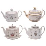 A group of four New Hall teapots,