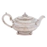 A George III silver teapot, maker Michael Starkey.