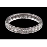 A diamond eternity ring: pave-set with round brilliant-cut diamonds estimated to weigh a total of 1.