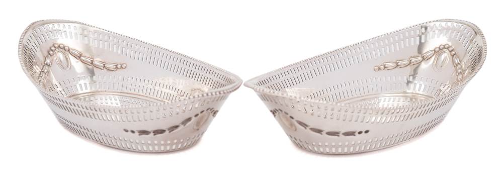 A pair of Victorian silver bon bon dishes, maker James Dixon & Sons, Sheffield,