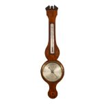 Vigano & Pianta a Sheraton-style inlaid wheel barometer: the mahogany case having shell and floral