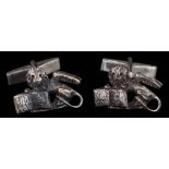 A pair of silver 'lion of St Mark' motif cuff-links: with London assay marks for London 1960,
