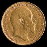 An Edward VIII sovereign 1905, Perth mint:.