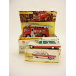 Dinky No 285 Merryweather Marquis Fire Tender: together with Dinky No 267 Superior Cadillac