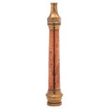 A copper and brass 18 inch nozzle:.