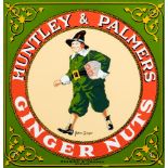 A late 20th century re-issue Huntley & Palmer Ginger Nuts enamel sign, circa 1970s, 44 x 43cm.