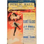 A late Victorian lithograph theatre poster for ' Miss Nancy Graemes, Public Hall Wealdstone,