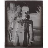 Two early 20th glass quarter plate negatives of an unknown officer of the French Foreign Legion.