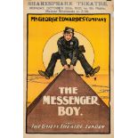 Two Edwardian lithograph theatre posters 'The Messenger Boy':,