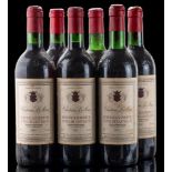 Six bottles of Bordeaux Superior Cotes de Castillion 1985.