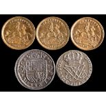 Three Victorian To Hanover tokens 1837:,