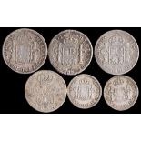 Six silver coins of Carolus III.