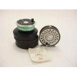 A Hardy LRH Lightweight 3 inch fly reel in case with instructions: and one other Hardy spool (2)