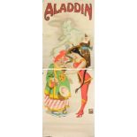 An early 20th century two sheet lithograph theatre poster for 'Aladdin', printed by Stafford & Co,