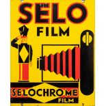 A double sided enamel advertising sign for 'Selo Film, Selochrome' :,