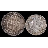 A 1780 silver maltese VI T together with a 1786 Vic AMDG Rex Sar:,