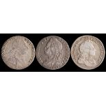 Three shillings, 1787, 1720 and 1745 Lima:.