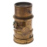 A brass daguerreotype portrait lens by F J Cox, London, circa 1858:,