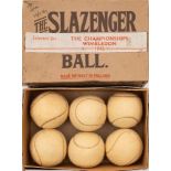 A set of six late 1940s/50s Slazenger tennis balls,
