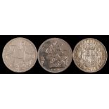 George V Crown 1935 and two George VI Crowns,