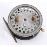 A Hardy 4 inch 'Super Silex' alloy salmon reel:, signed to case as per title,