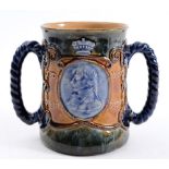 A Royal Doulton Lord Nelson commemorative twin handled mug:,