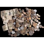 A good mixed lot of world silver and copper coins and notes: etc.