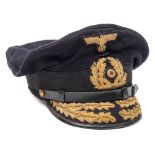 A German Officer's Model 1938 style visored cap, for the ranks of Kommodore to Admiral:,