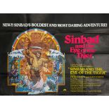 A British quad film poster for 'Sinbad and the Eye of The Tiger' (1977):,