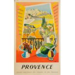 A mid 20th century French Railway lithograph poster 'Provence':,