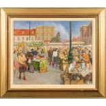 * Paul Bullard [1918-1996]- Market Day,:- signed bottom left oil on canvas, 40 x 50cm.