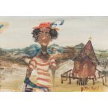 * Patrick Hockey [1948-1992]- Three Outback scenes,:- each signed, one dated '74 watercolours,