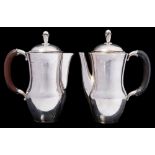 A Georg Jensen beaten silver two-piece coffee service model No 456, stamped marks: of ovoid form,